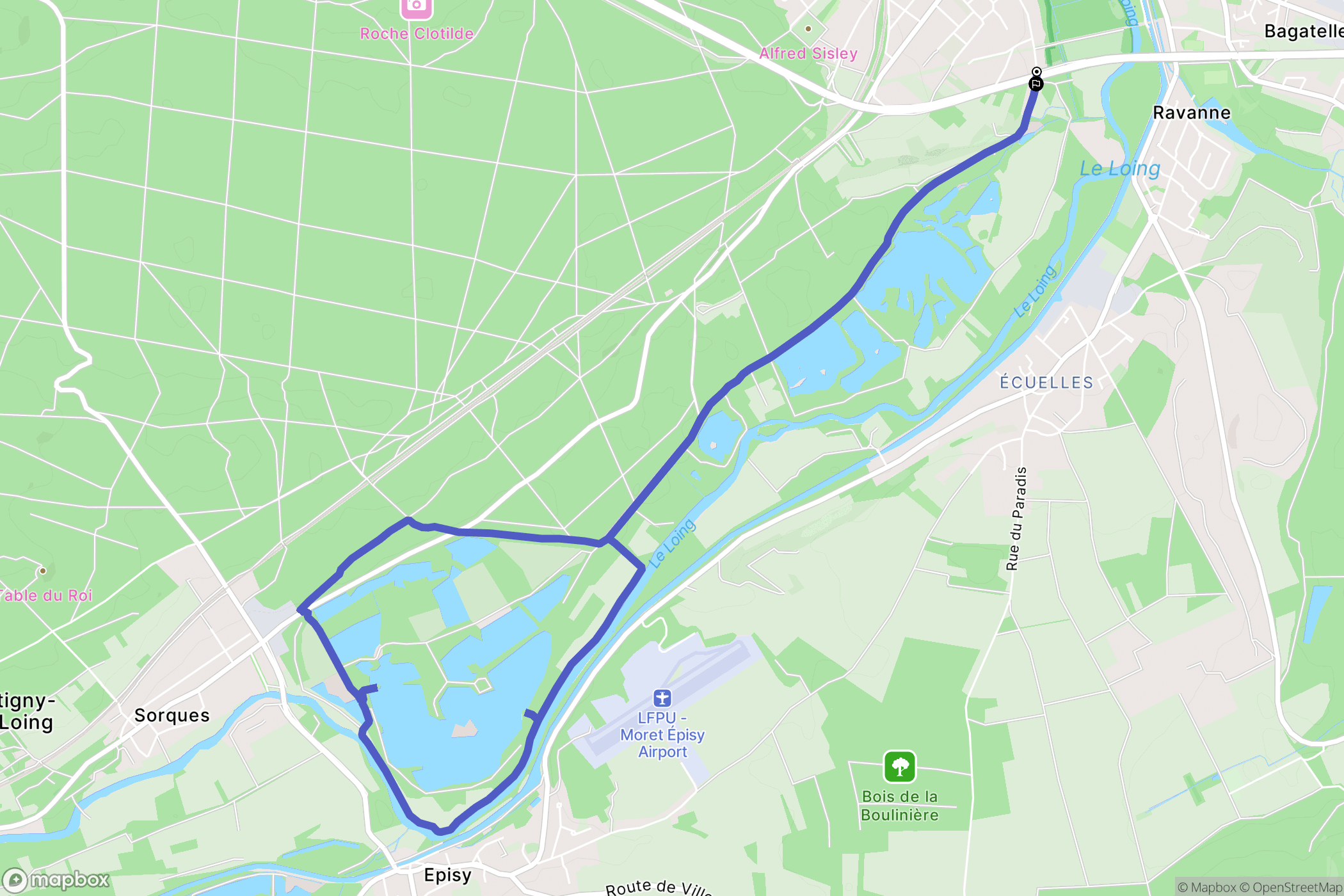 Moret-Loing-et-Orvanne : carte du parcours de randonnée - France