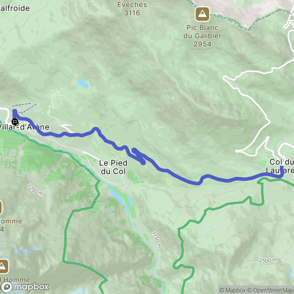 Villar-d'Arène : carte du parcours de randonnée - France