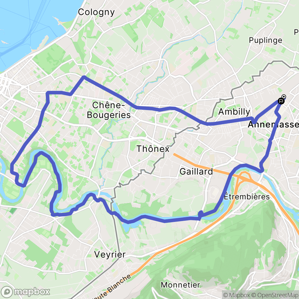 Annemasse : carte du parcours de randonnée - France