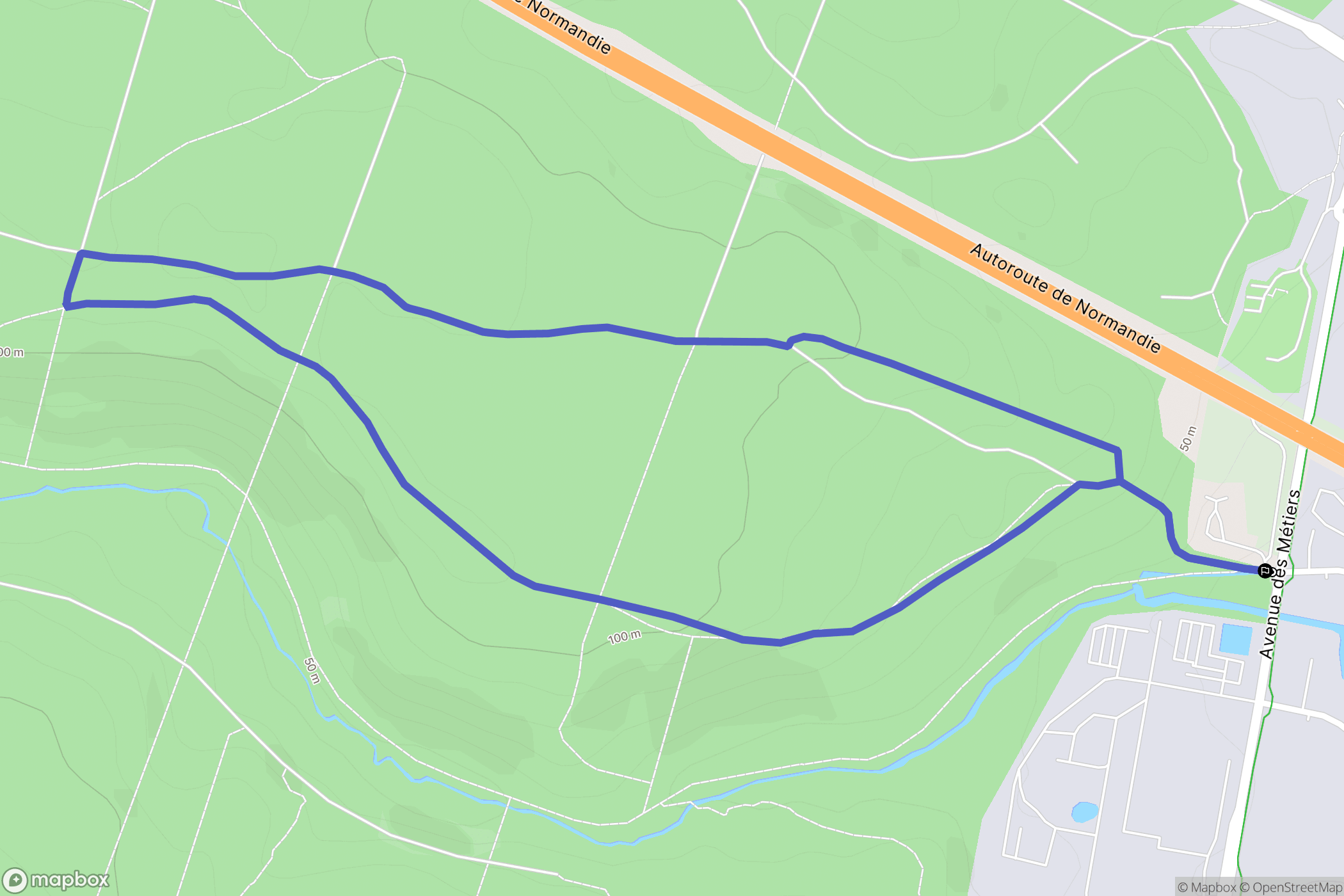 Val-de-Reuil : carte du parcours de randonnée - France