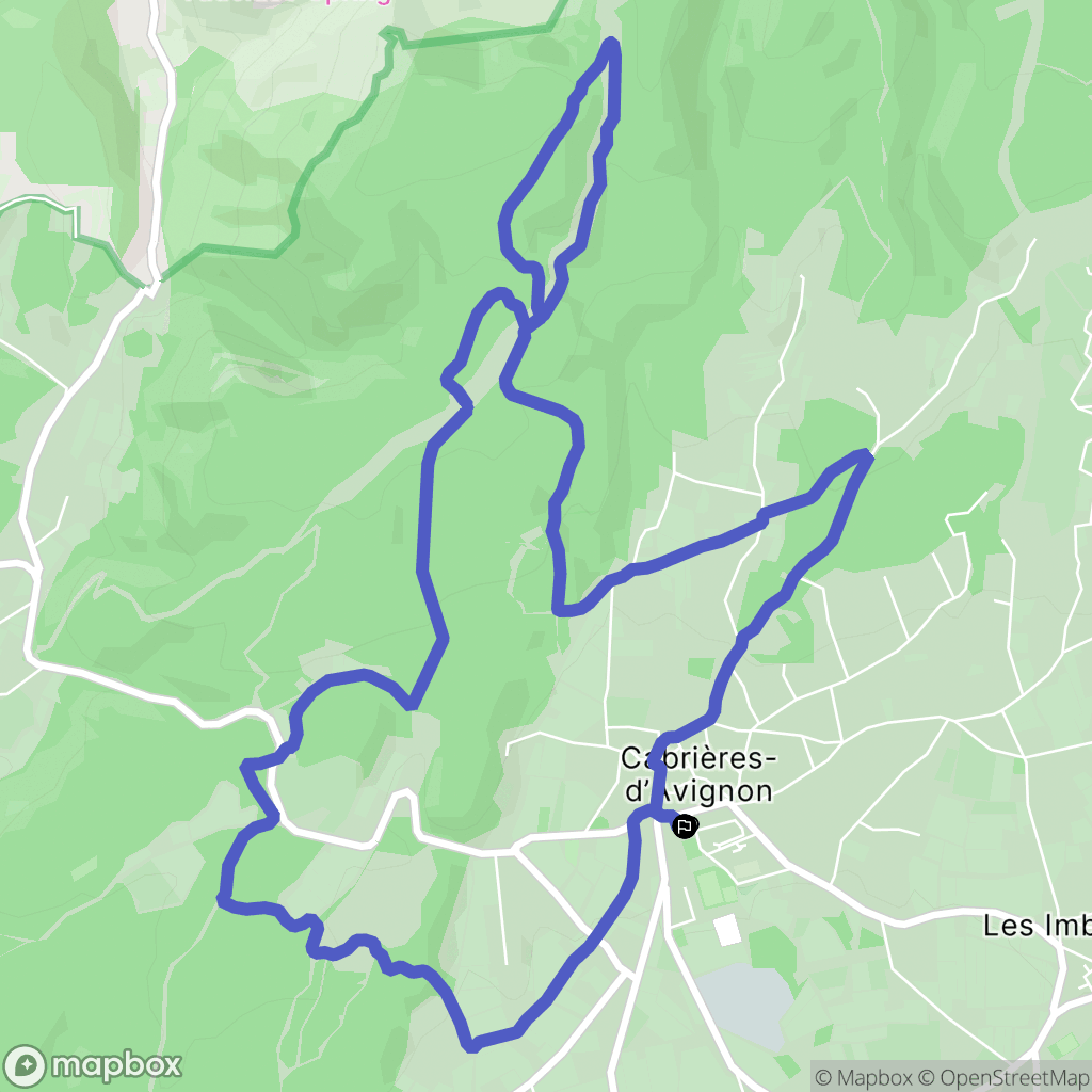 Cabrières-d'Avignon : carte du parcours de randonnée - France
