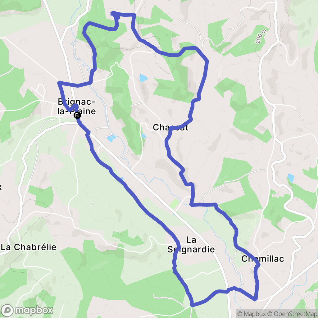 Brignac-la-Plaine : carte du parcours de randonnée - France