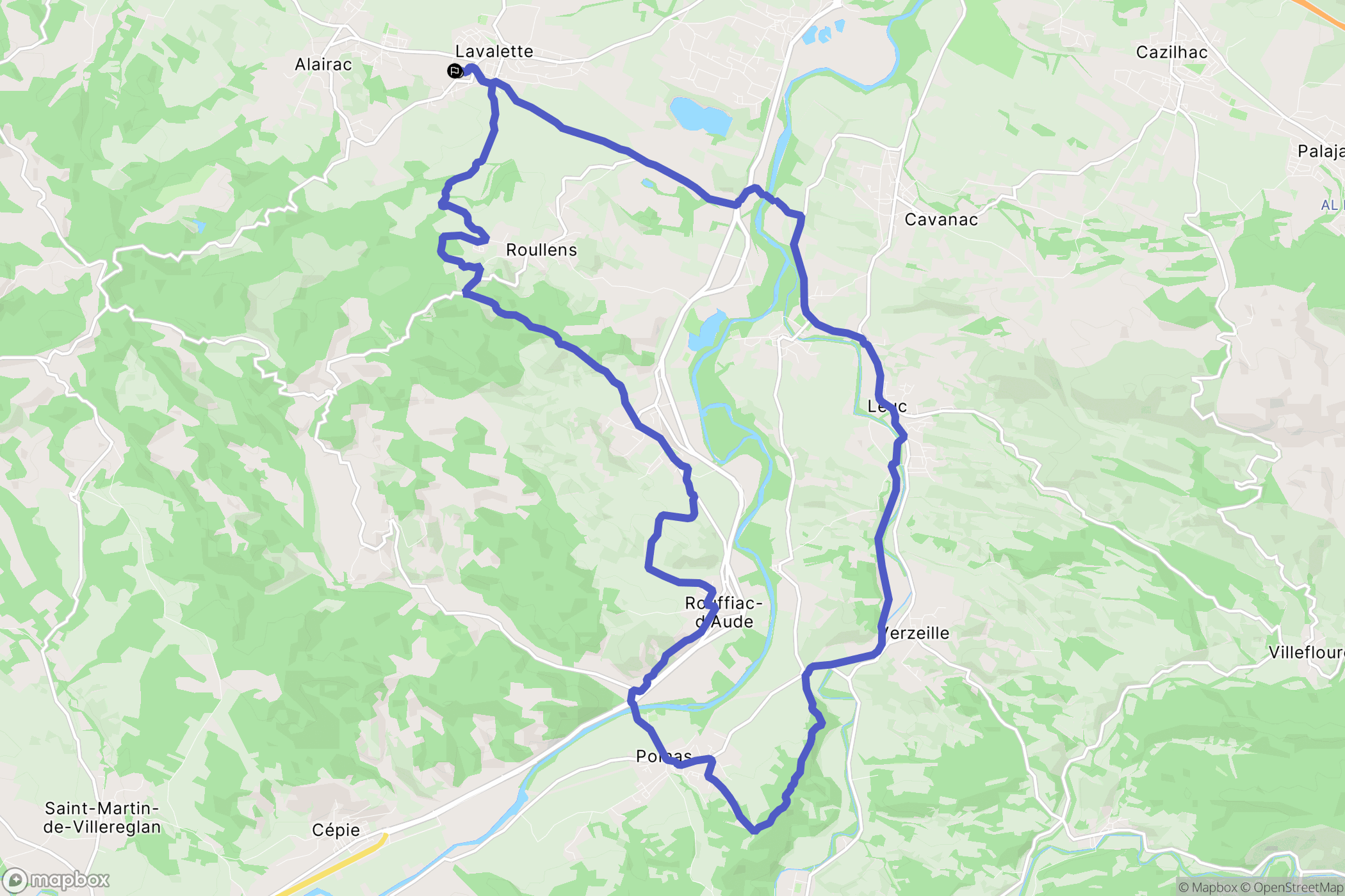 Lavalette : carte du parcours de randonnée - France