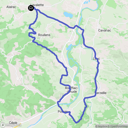 Lavalette : carte du parcours de randonnée - France
