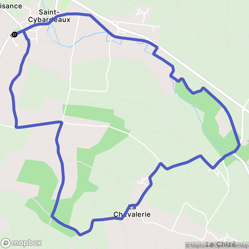 Saint-Cybardeaux : carte du parcours de randonnée - France