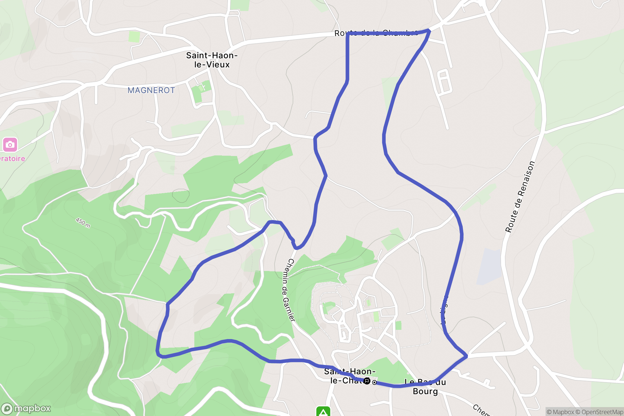 Saint-Haon-le-Châtel : carte du parcours de randonnée - France