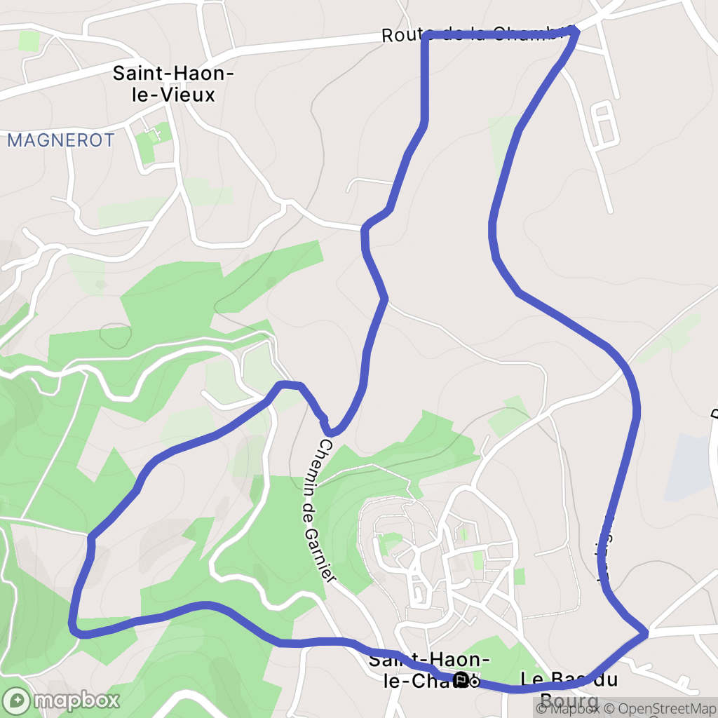 Saint-Haon-le-Châtel : carte du parcours de randonnée - France
