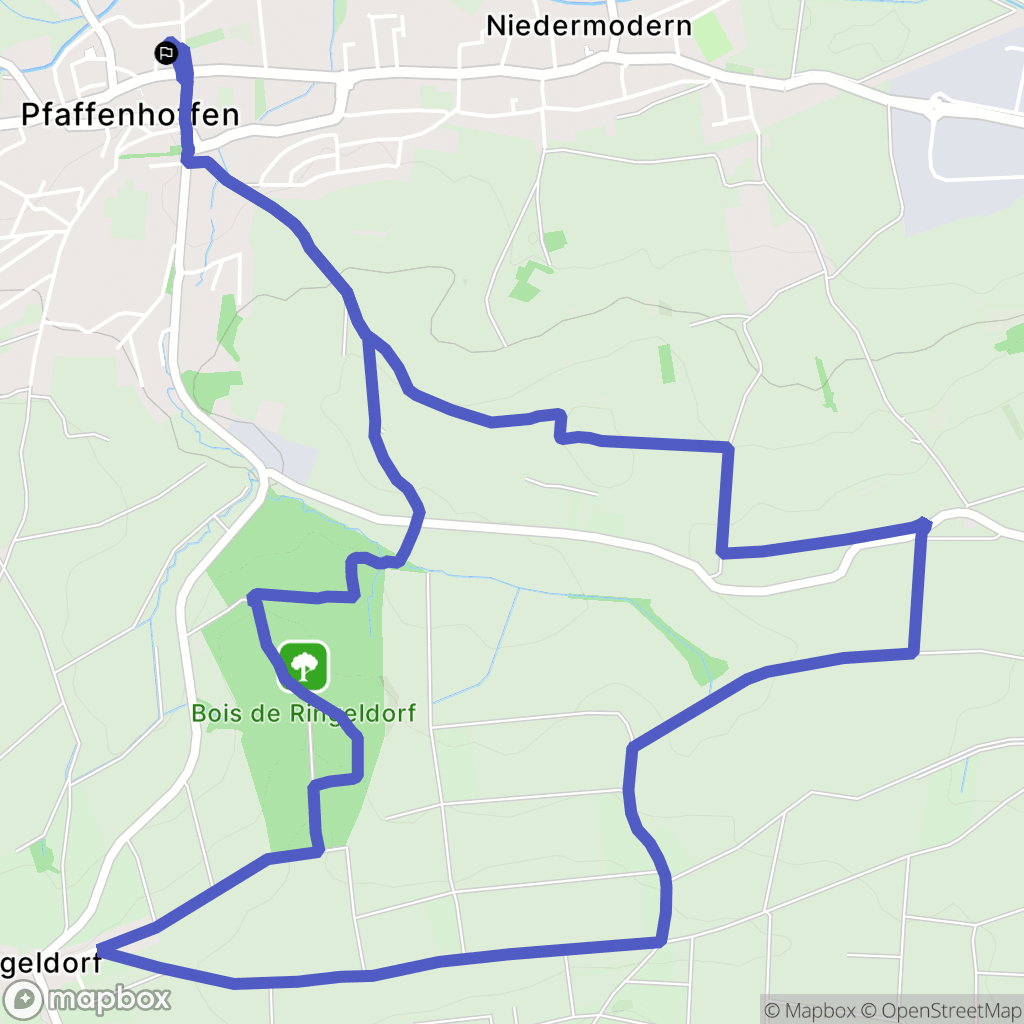Val-de-Moder : carte du parcours de randonnée - France