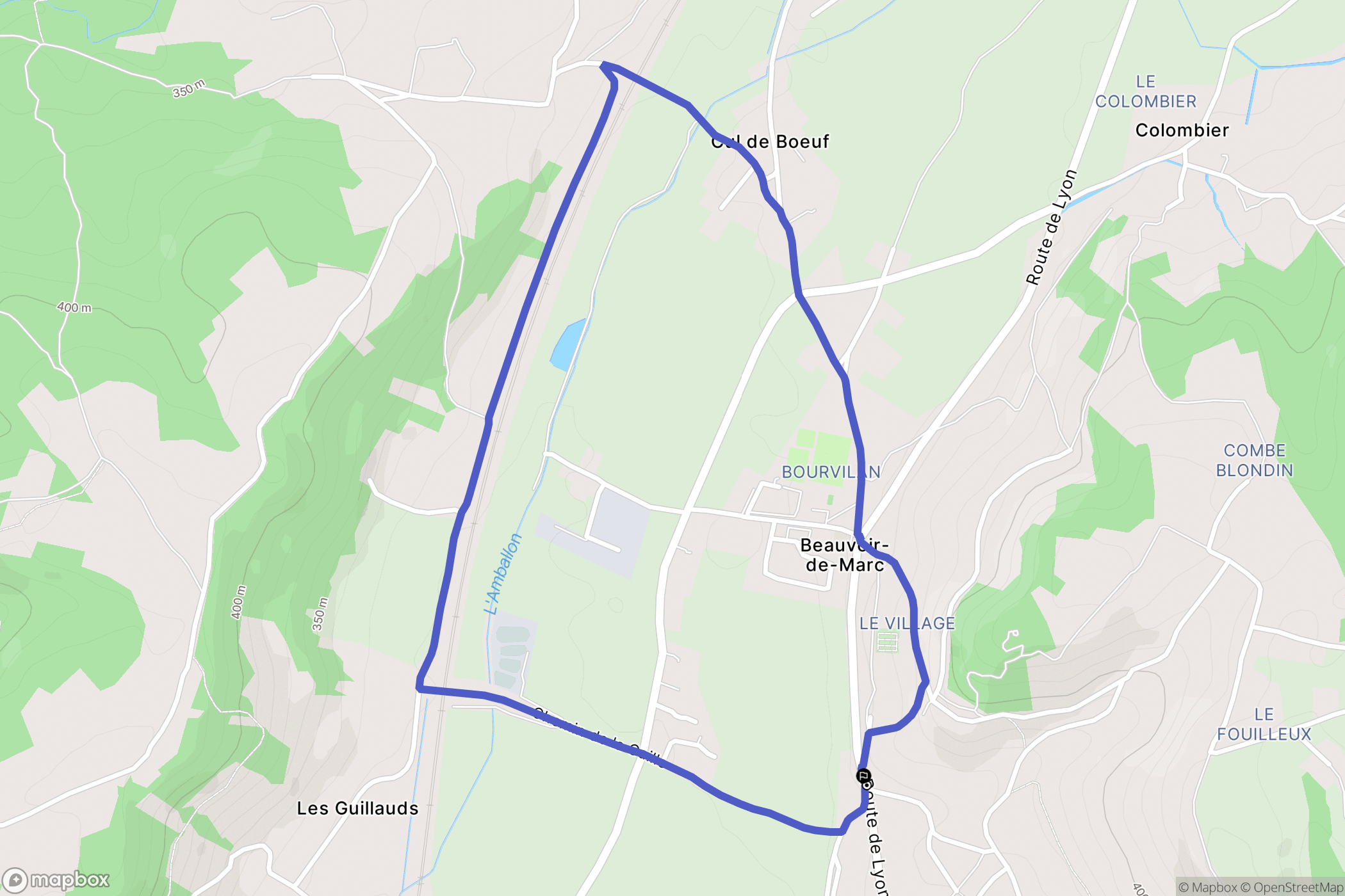 Beauvoir-de-Marc : carte du parcours de randonnée - France