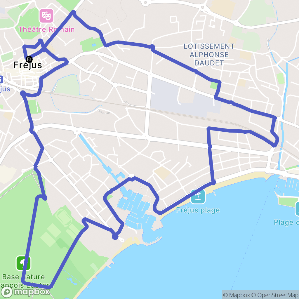 Fréjus : carte du parcours de randonnée - France
