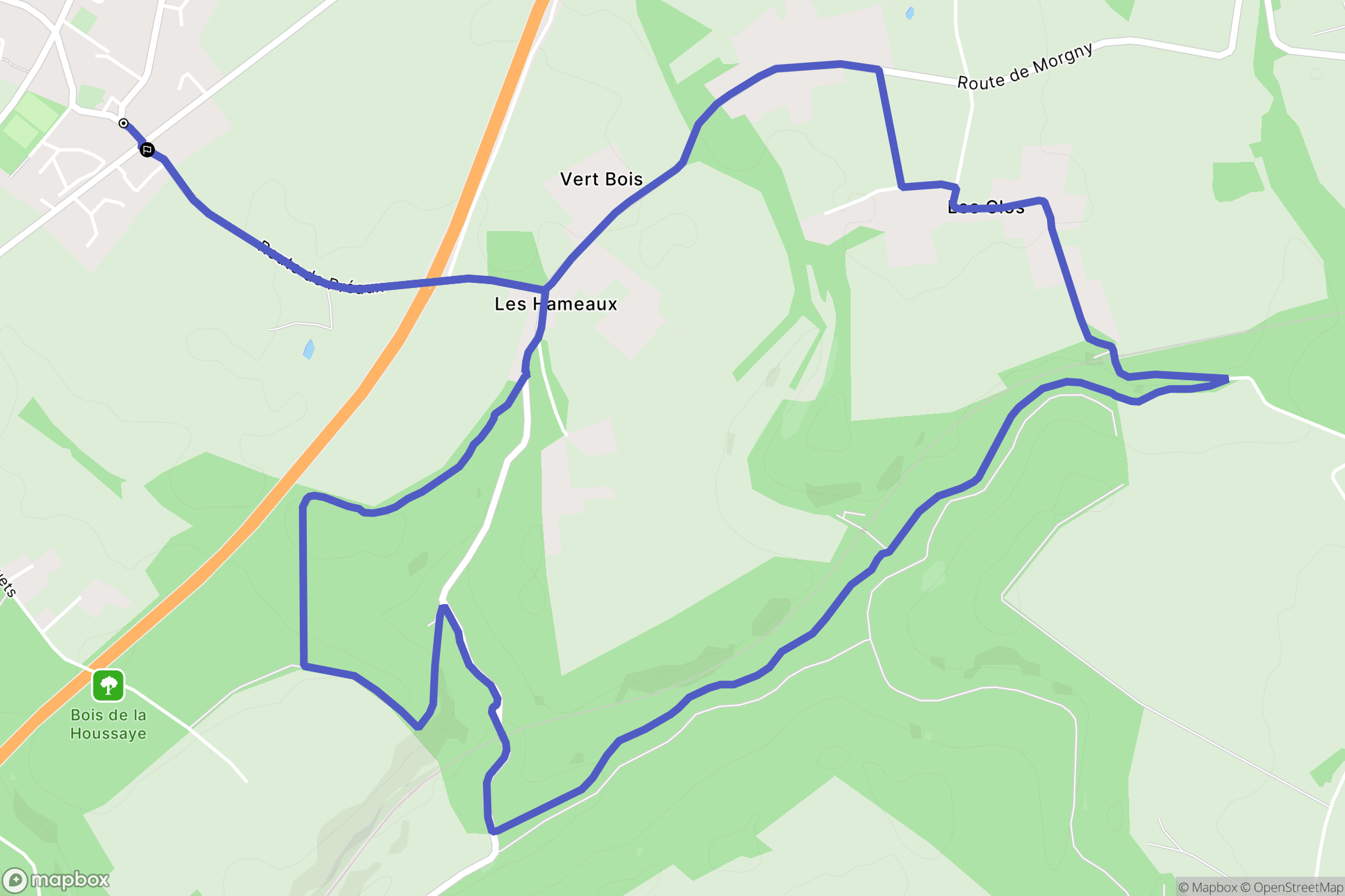 Isneauville : carte du parcours de randonnée - France