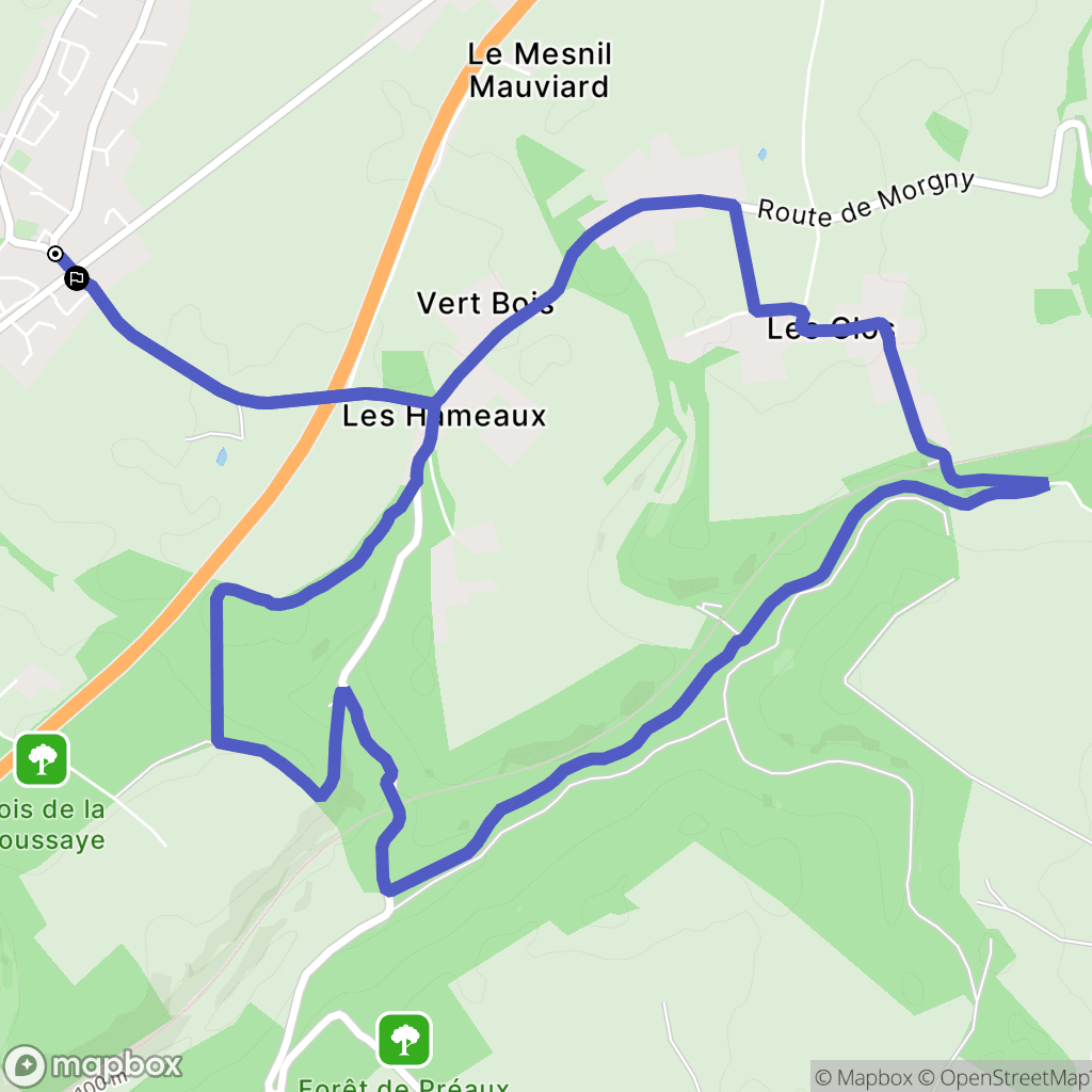 Isneauville : carte du parcours de randonnée - France