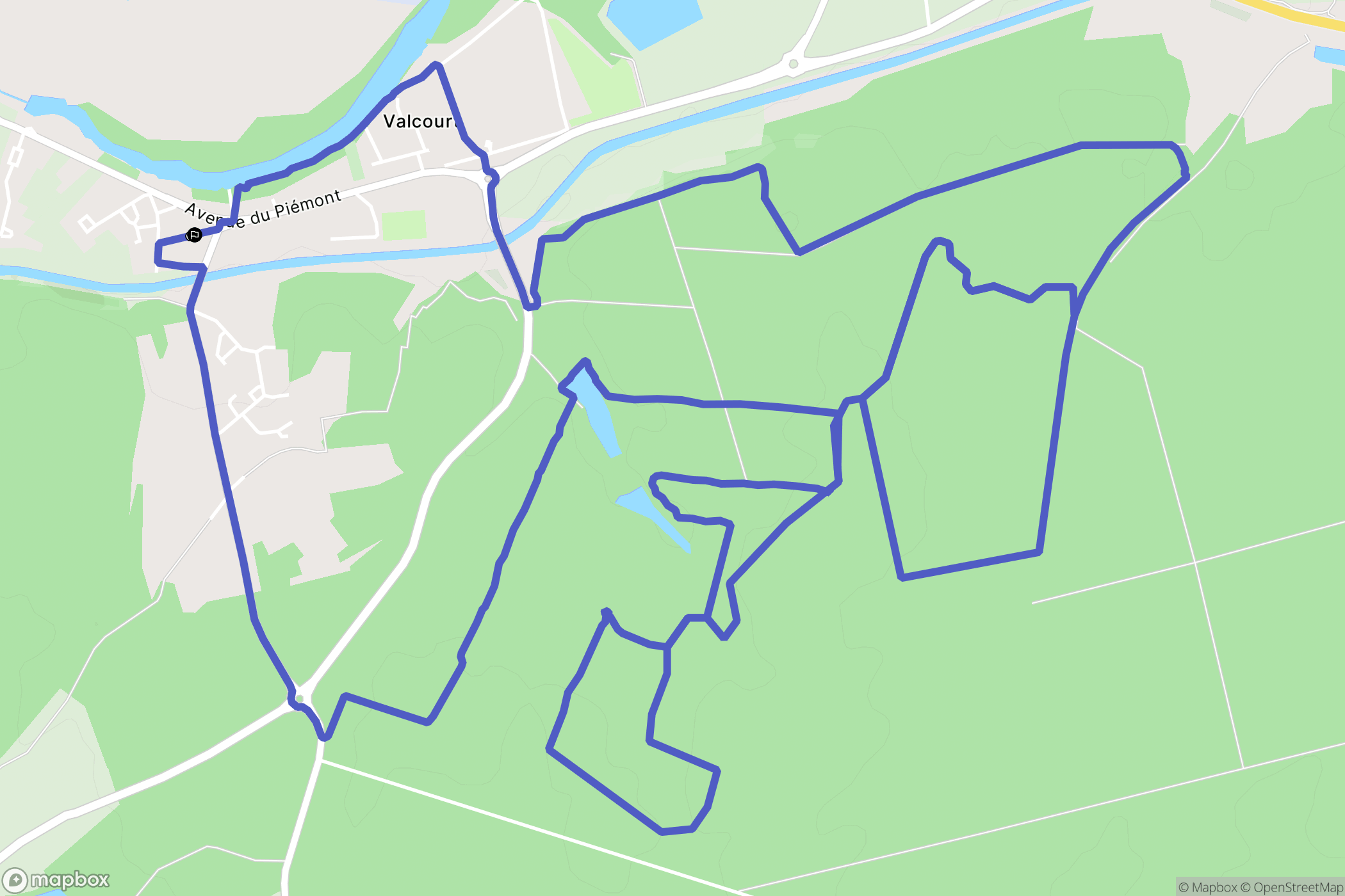 Valcourt : carte du parcours de randonnée - France