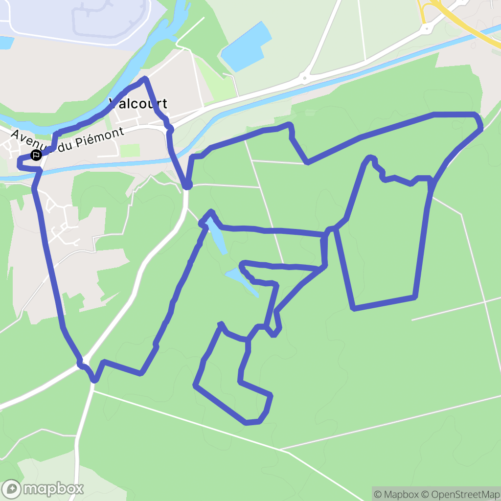 Valcourt : carte du parcours de randonnée - France