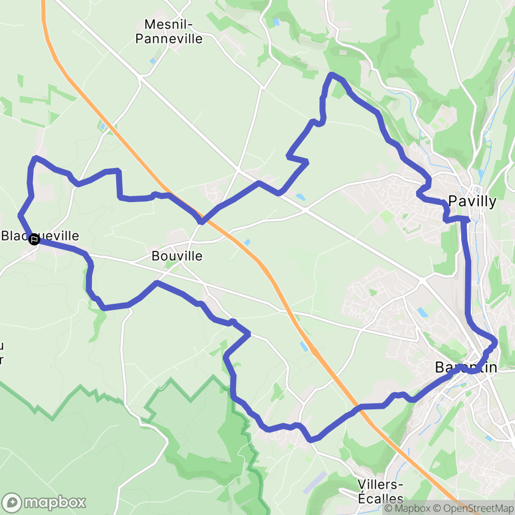 Blacqueville : carte du parcours de randonnée - France