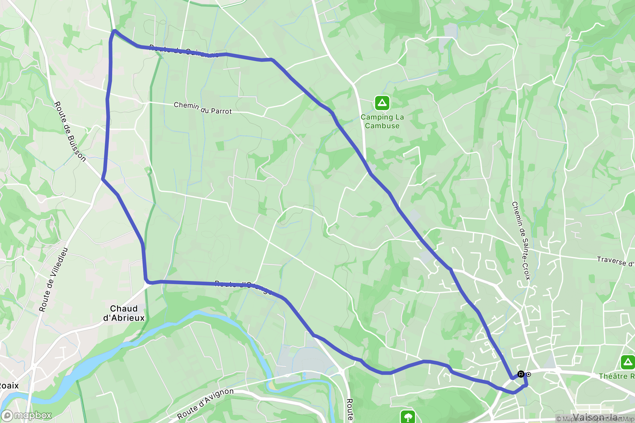Vaison-la-Romaine : carte du parcours de randonnée - France