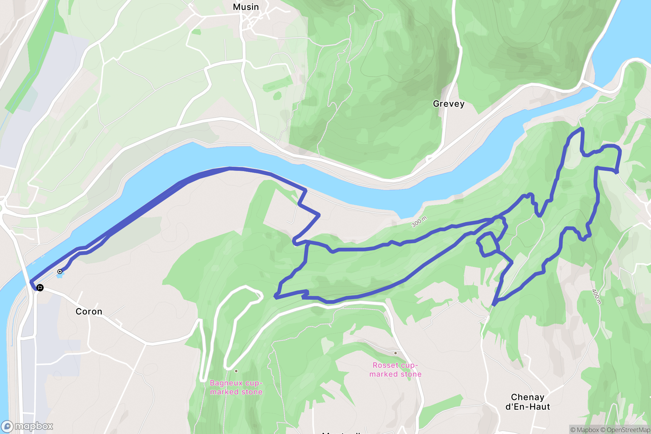 Belley : carte du parcours de randonnée - France