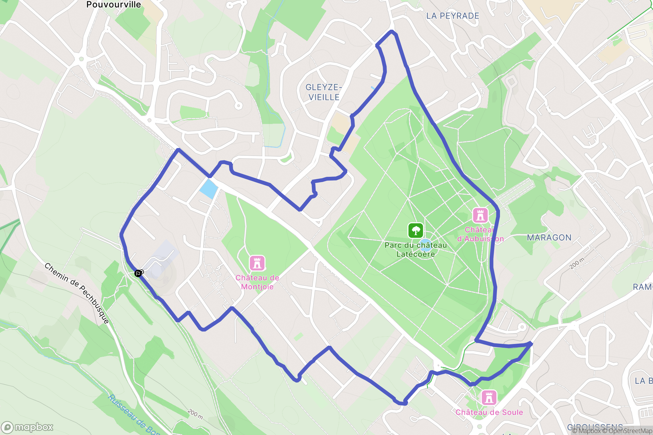 Ramonville-Saint-Agne : carte du parcours de randonnée - France