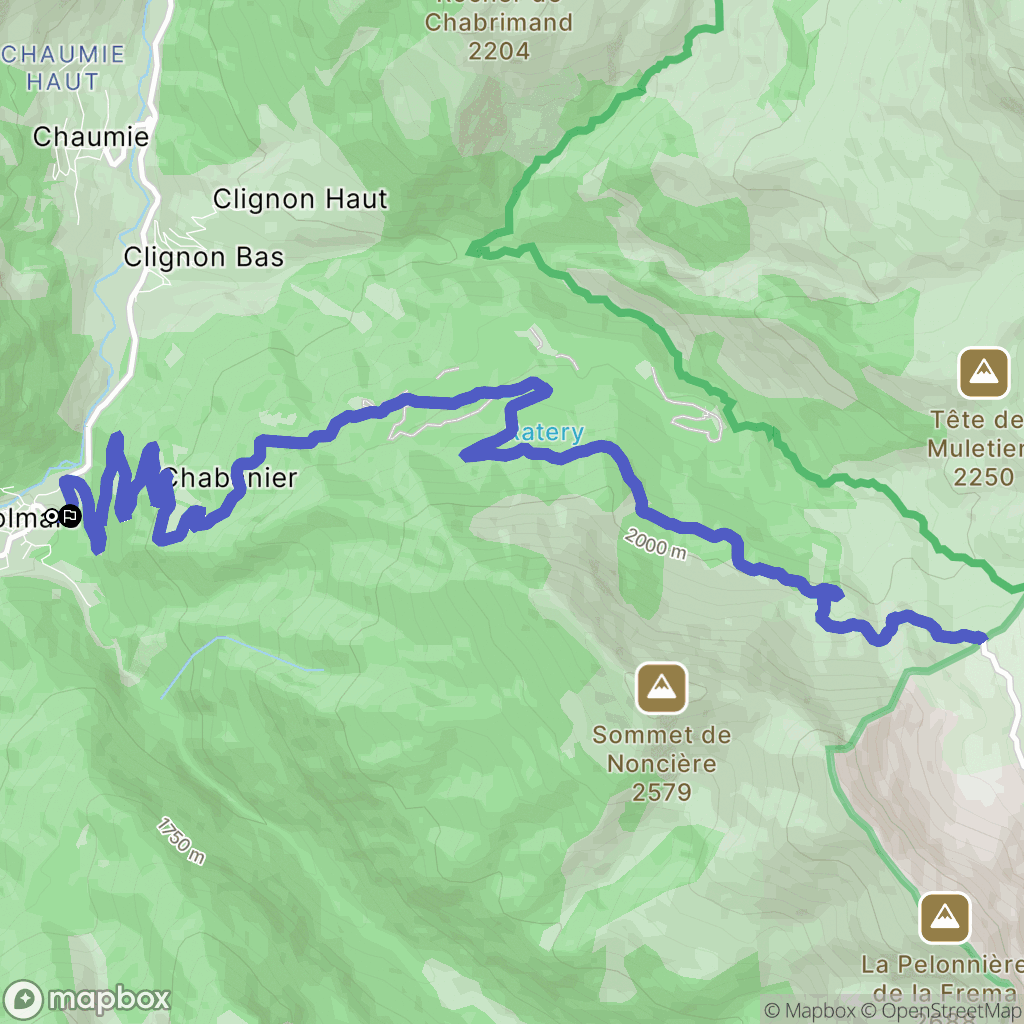 Colmars : carte du parcours de randonnée - France
