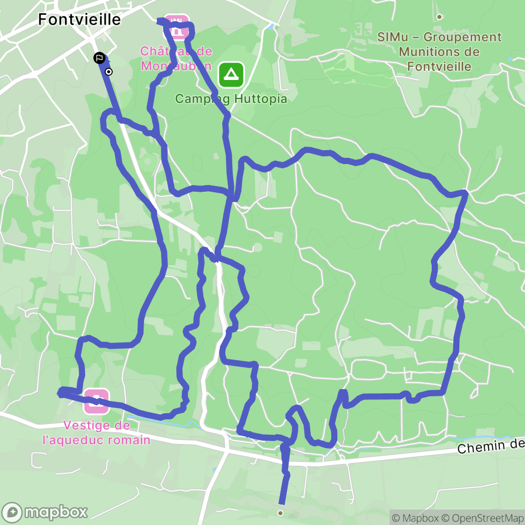Fontvieille : carte du parcours de randonnée - France