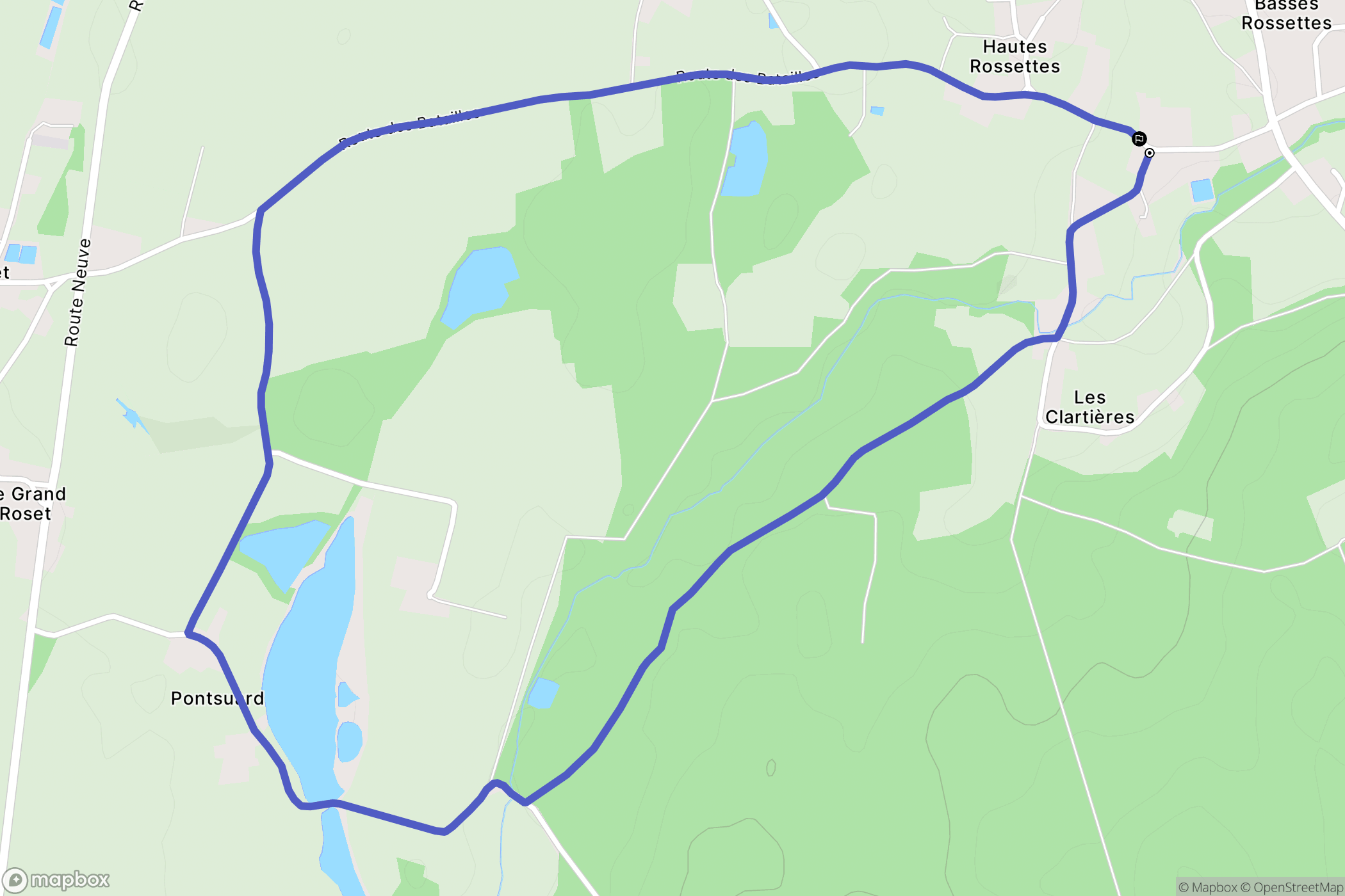 Druillat : carte du parcours de randonnée - France