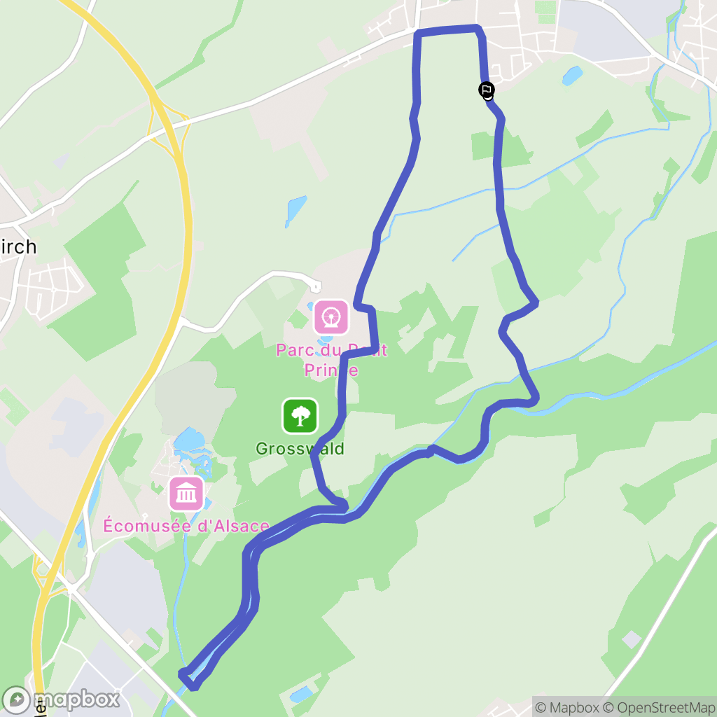 Ungersheim : carte du parcours de randonnée - France