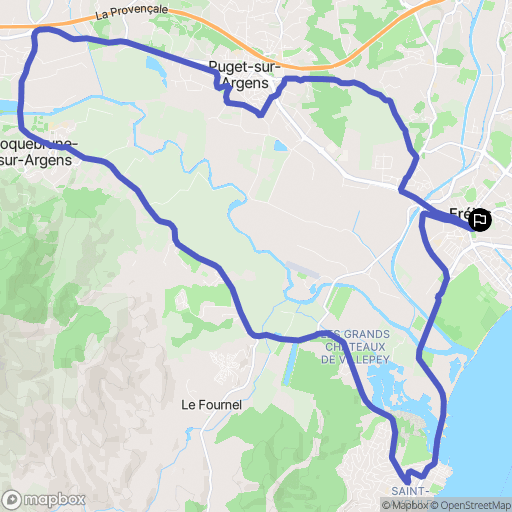 Puget-sur-Argens : carte du parcours de randonnée - France