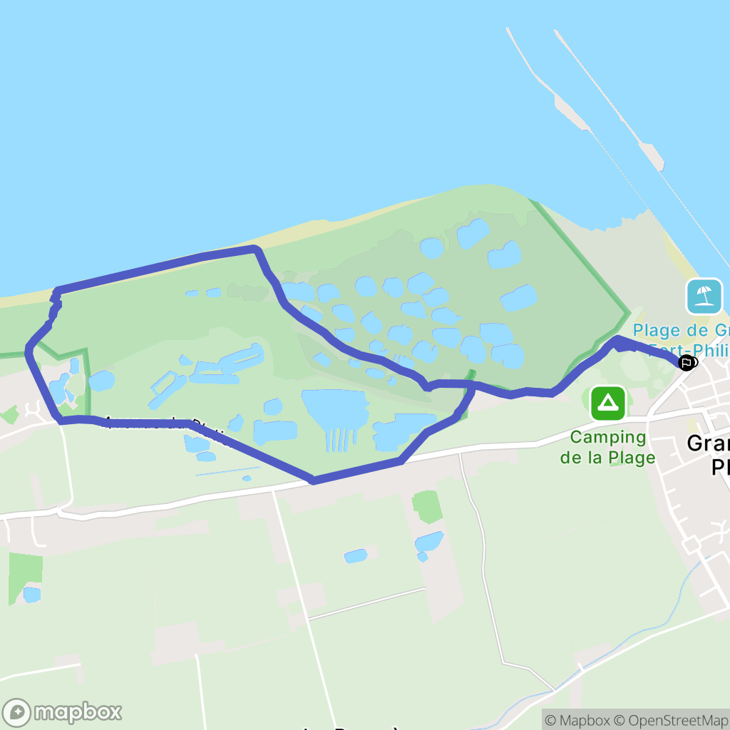 Grand-Fort-Philippe : carte du parcours de randonnée - France