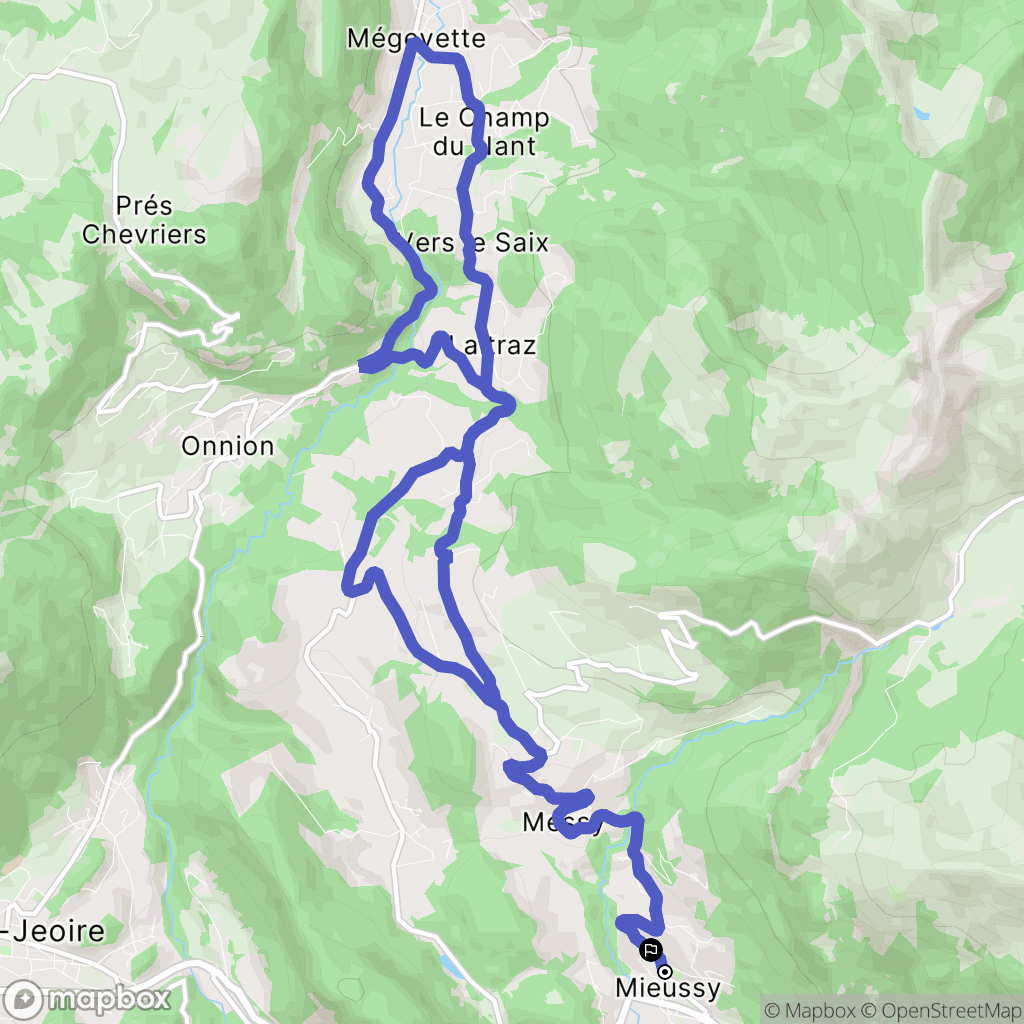 Mieussy : carte du parcours de randonnée - France