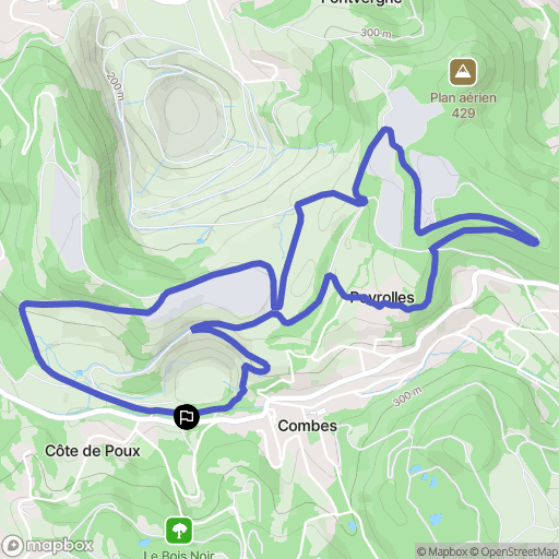Aubin : carte du parcours de randonnée - France