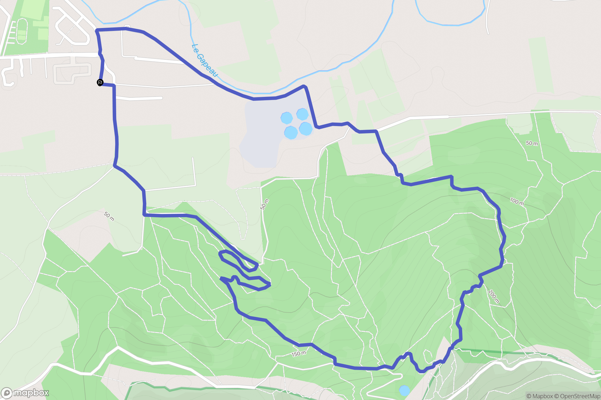 La Crau : carte du parcours de randonnée - France