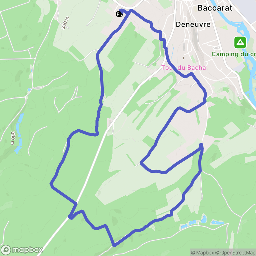 Baccarat : carte du parcours de randonnée - France