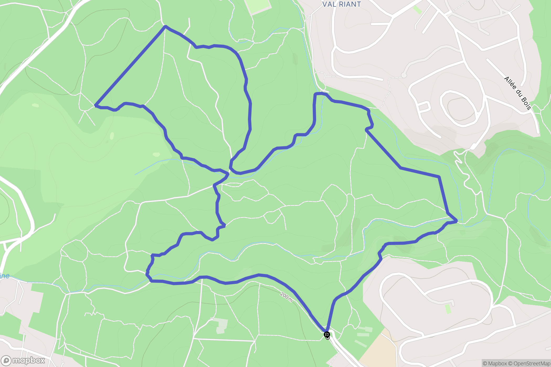 Valbonne : carte du parcours de randonnée - France