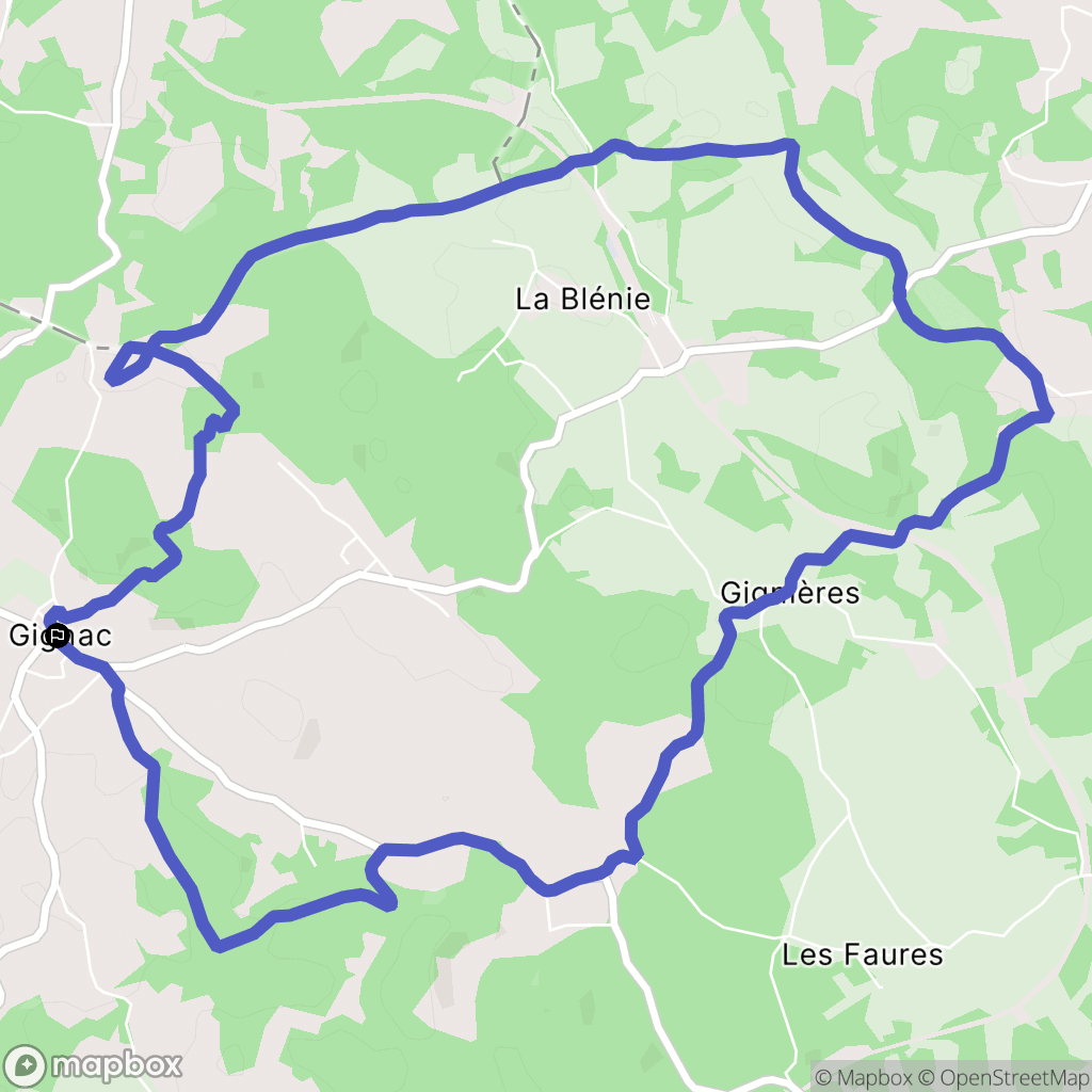 Gignac : carte du parcours de randonnée - France