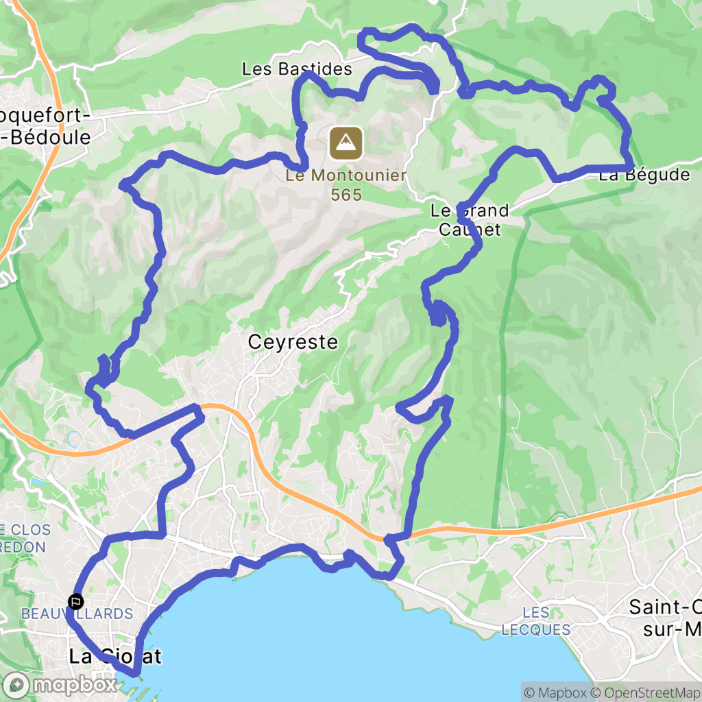 La Ciotat : carte du parcours de randonnée - France