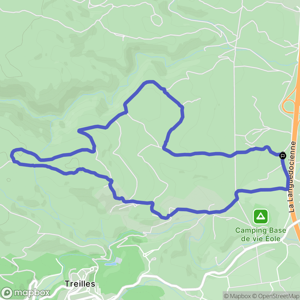 Caves : carte du parcours de randonnée - France