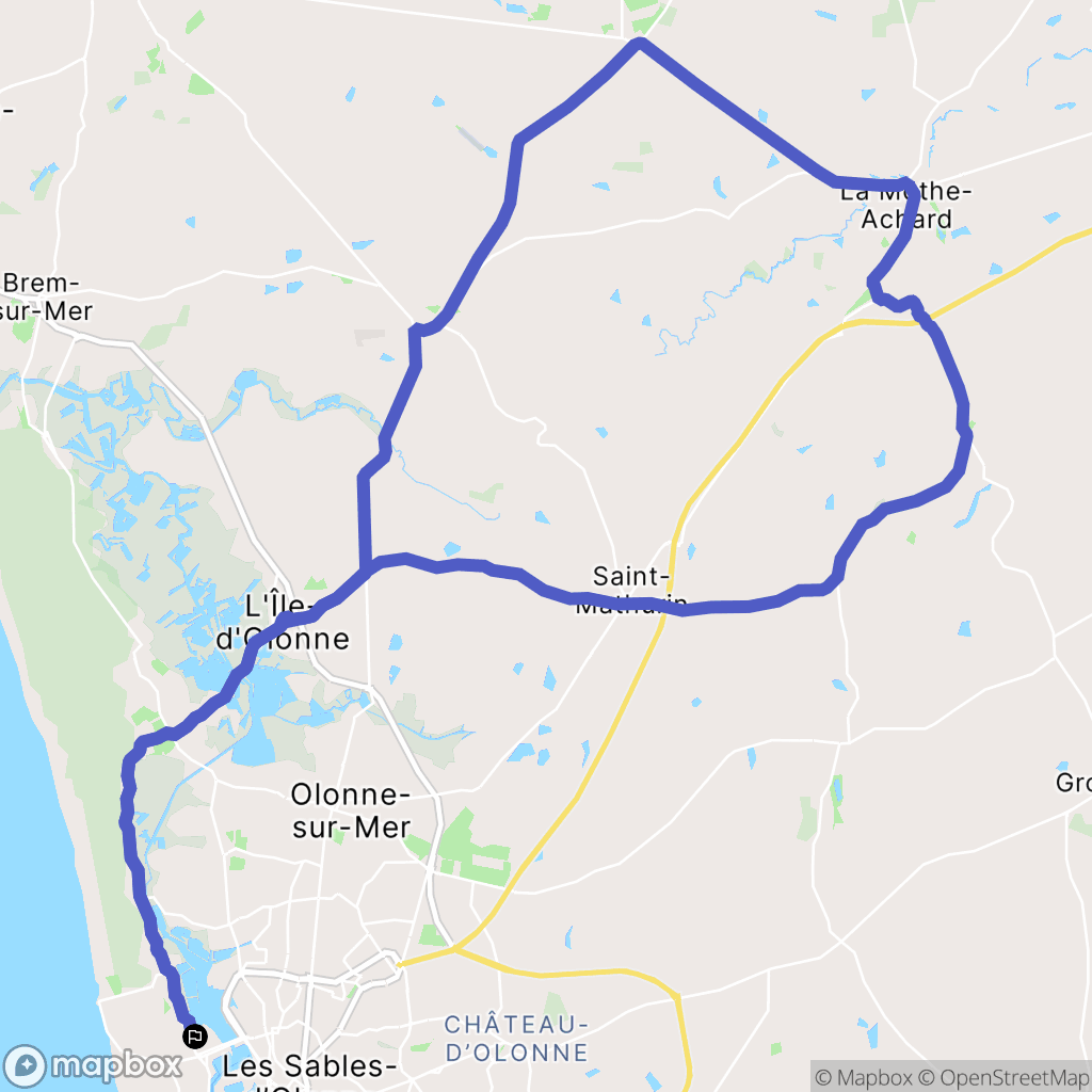 Les Sables-d'Olonne : carte du parcours de randonnée - France