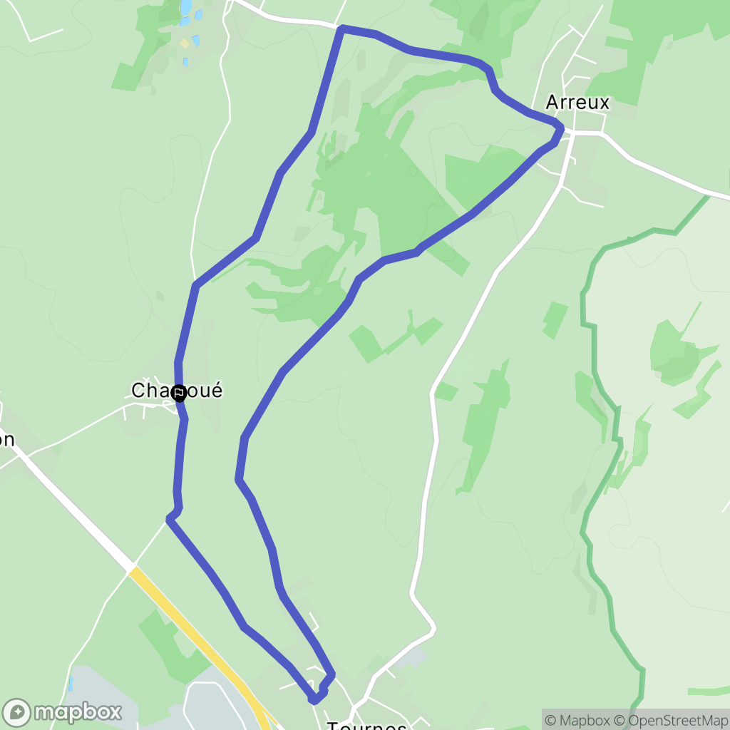 Cliron : carte du parcours de randonnée - France