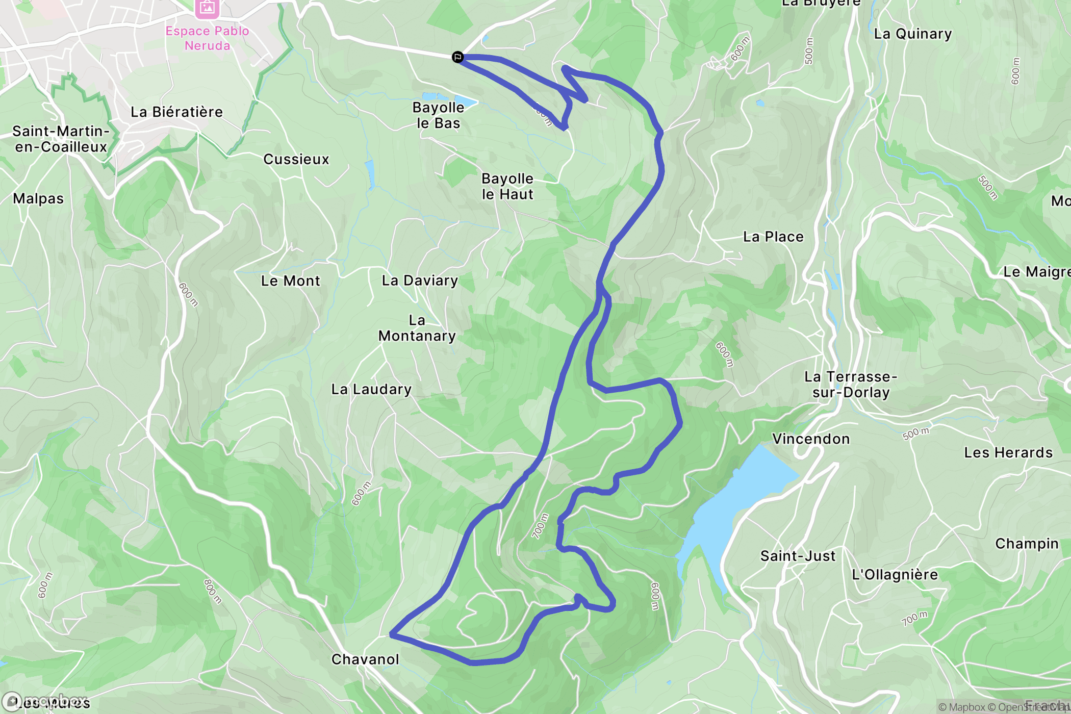 Saint-Paul-en-Jarez : carte du parcours de randonnée - France
