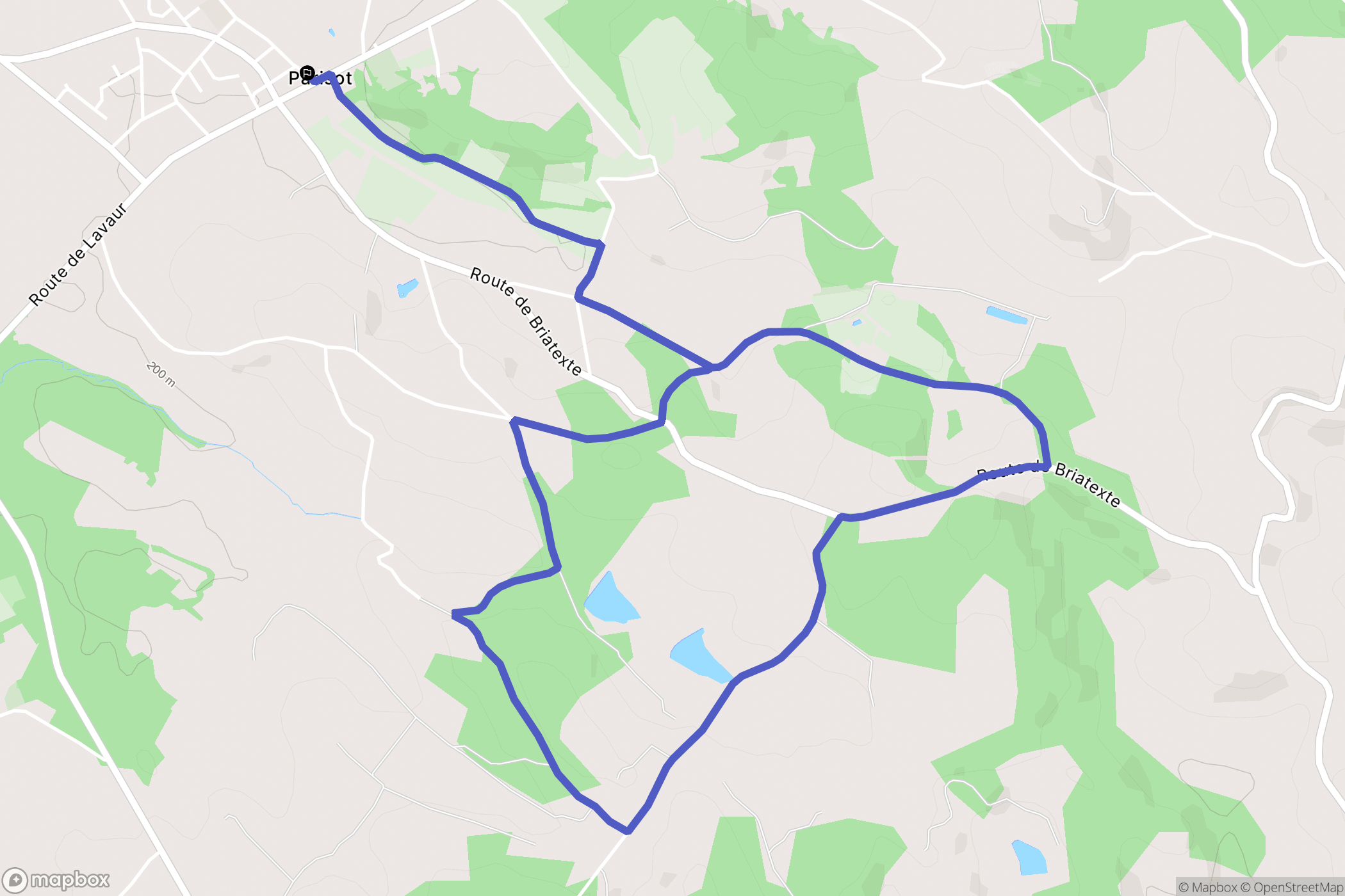 Parisot : carte du parcours de randonnée - France