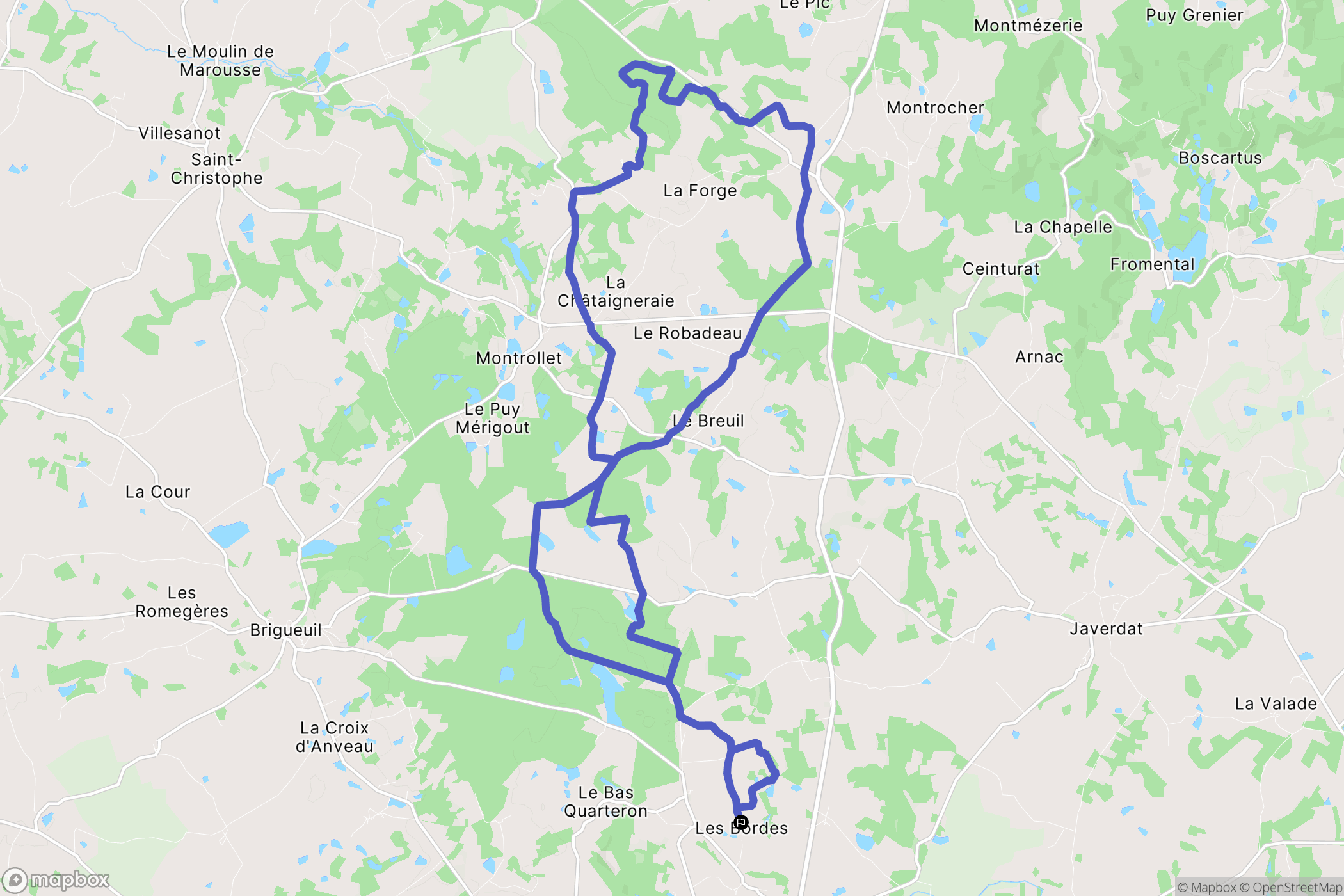 Saint-Brice-sur-Vienne : carte du parcours de randonnée - France