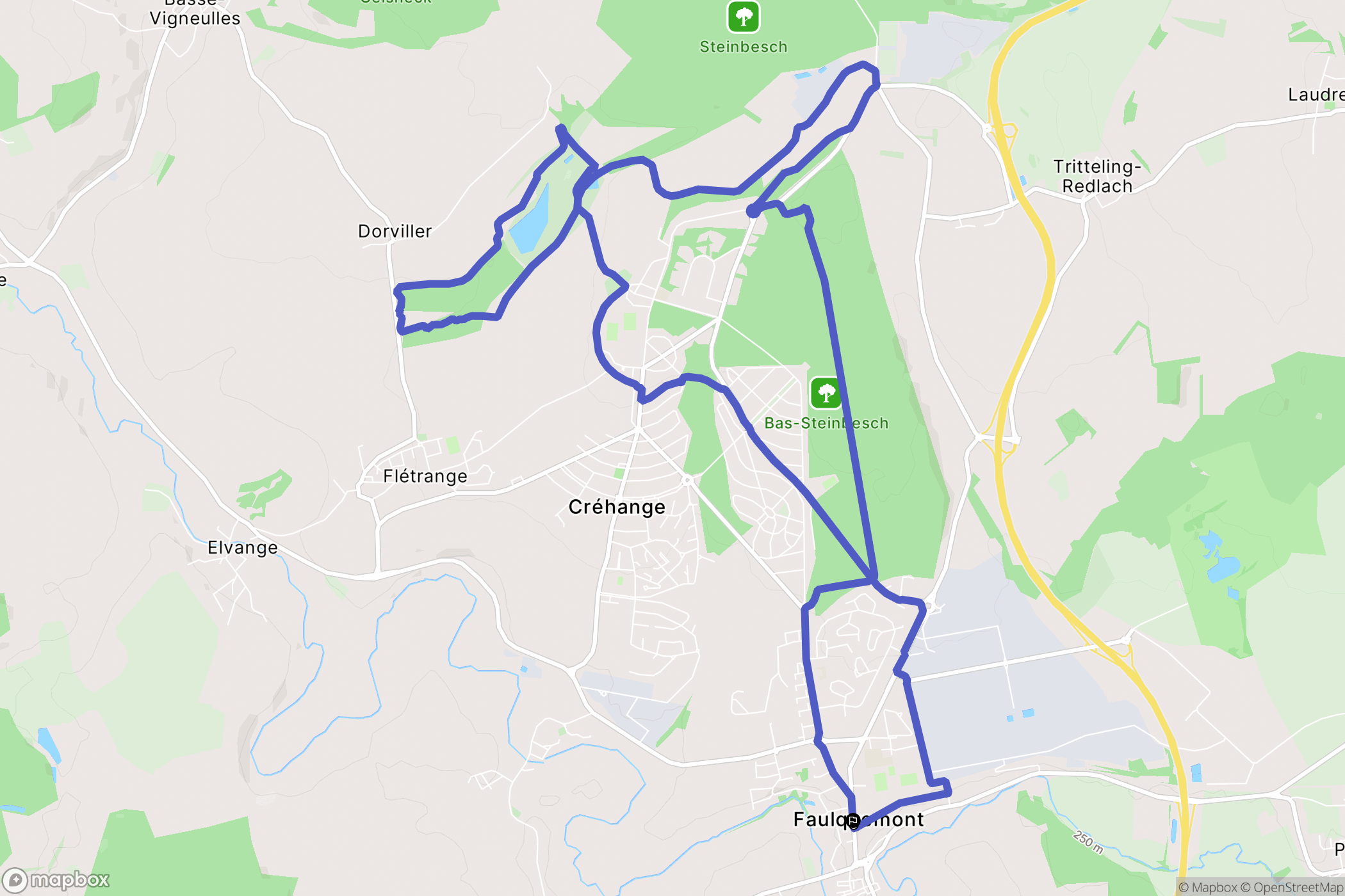 Faulquemont : carte du parcours de randonnée - France