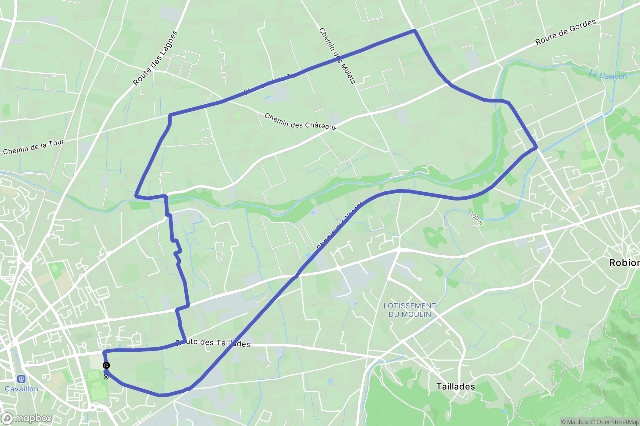 Cavaillon : carte du parcours de randonnée - France