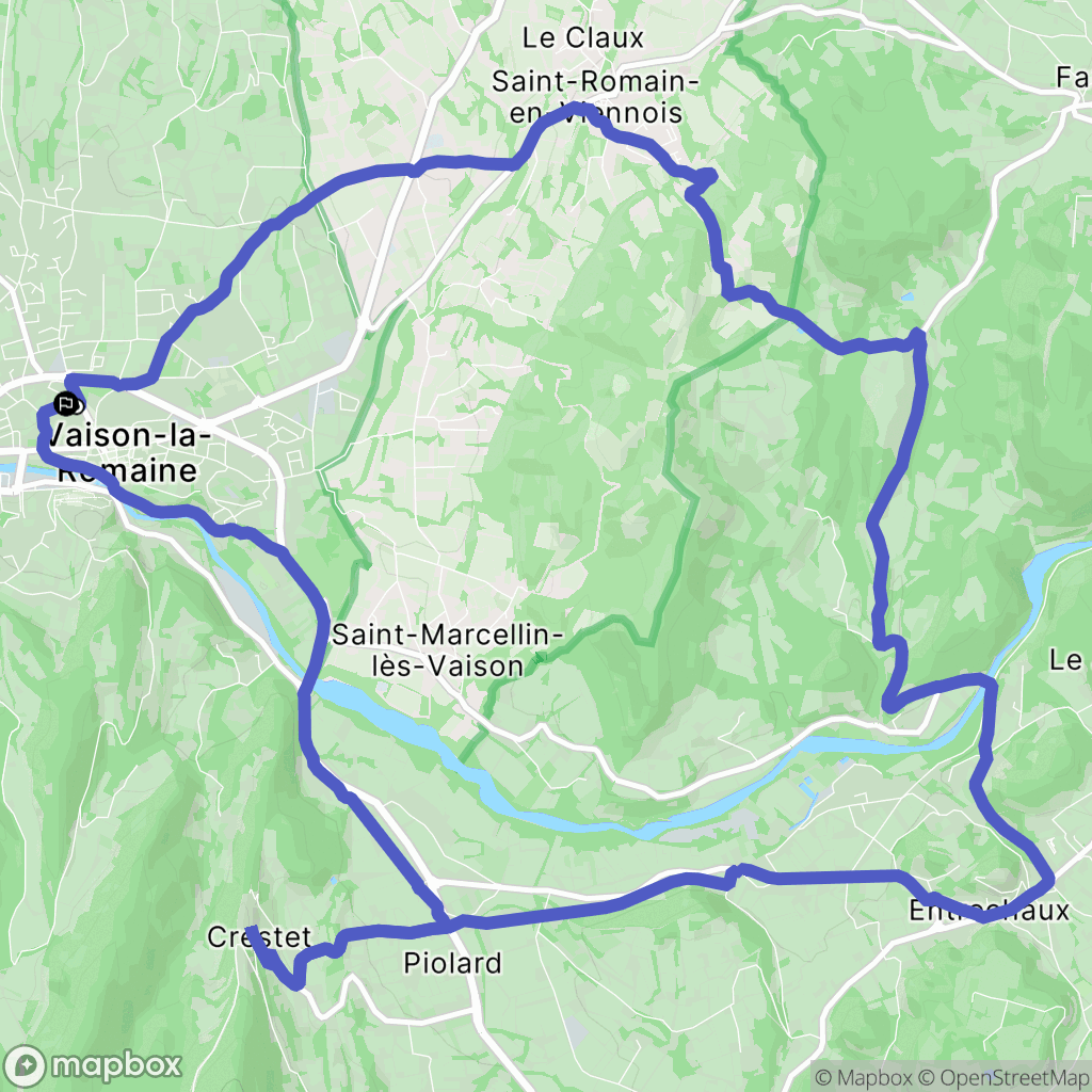 Vaison-la-Romaine : carte du parcours de randonnée - France
