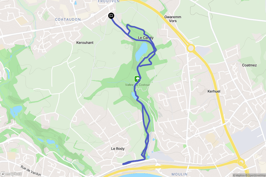 Guipavas : carte du parcours de randonnée - France