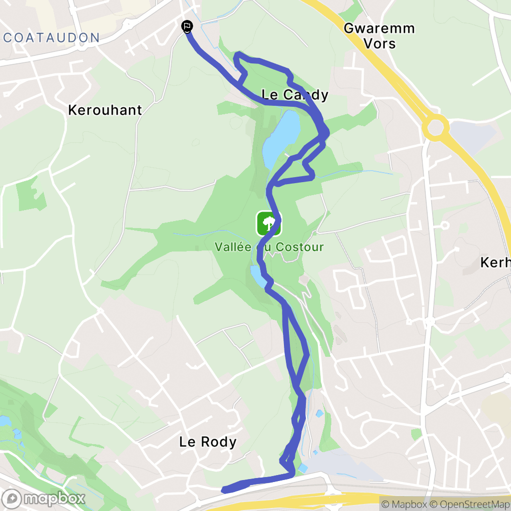 Guipavas : carte du parcours de randonnée - France