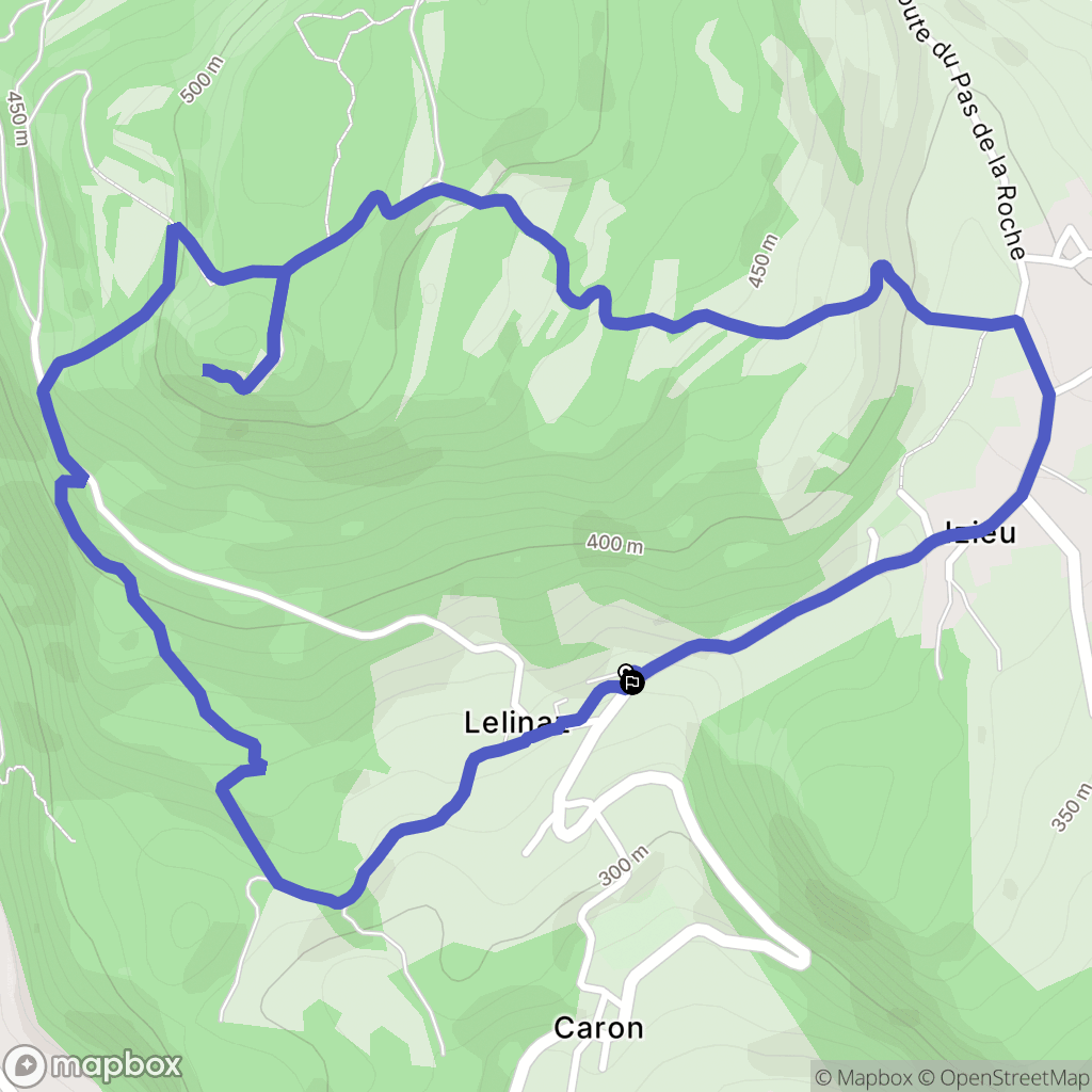Izieu : carte du parcours de randonnée - France