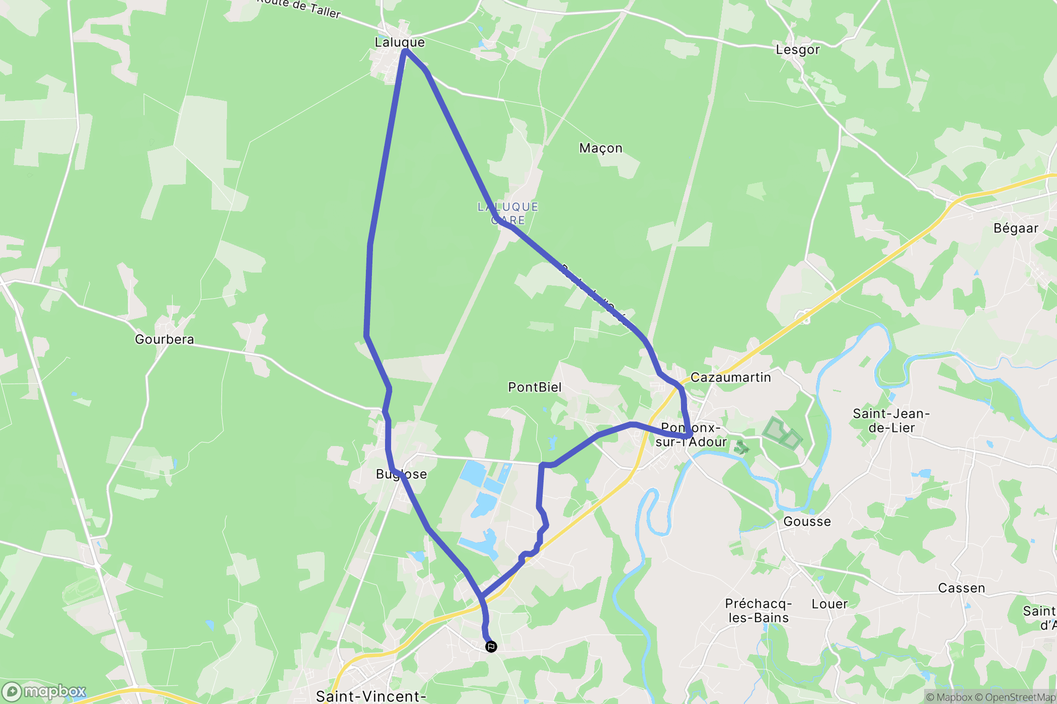 Téthieu : carte du parcours de randonnée - France