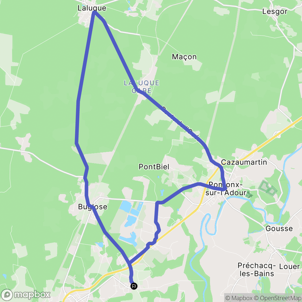 Téthieu : carte du parcours de randonnée - France