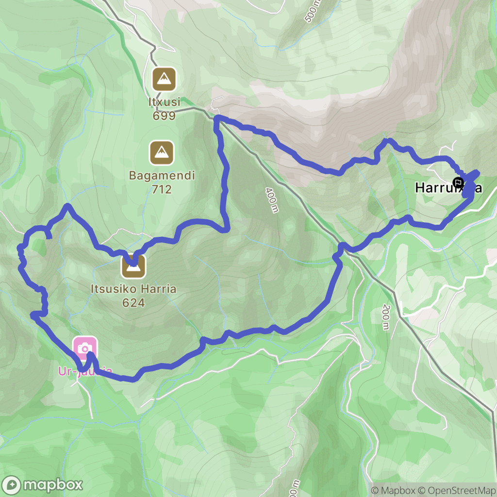 Bidarray : carte du parcours de randonnée - France